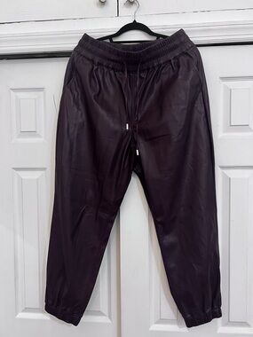 Blank NYC Women’s Faux Leather Joggers - Brown
